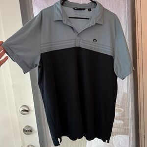 Travis Mathew Black and Gray Polo Shirt